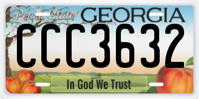 GA license plate CCC3632