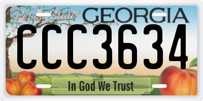 GA license plate CCC3634