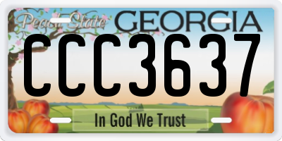 GA license plate CCC3637
