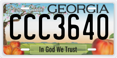 GA license plate CCC3640