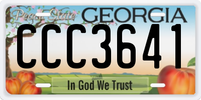 GA license plate CCC3641