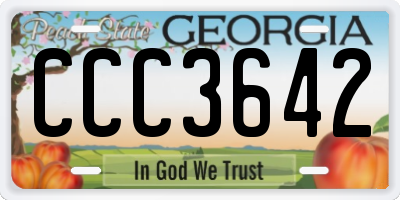 GA license plate CCC3642
