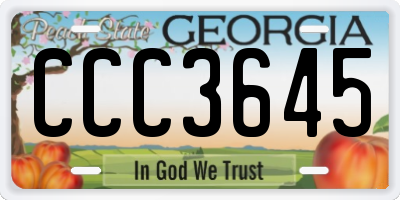 GA license plate CCC3645