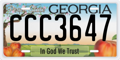 GA license plate CCC3647