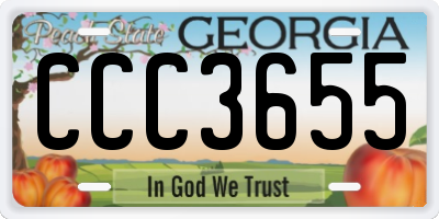 GA license plate CCC3655