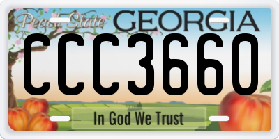 GA license plate CCC3660