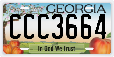 GA license plate CCC3664