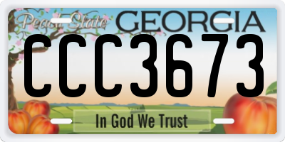 GA license plate CCC3673