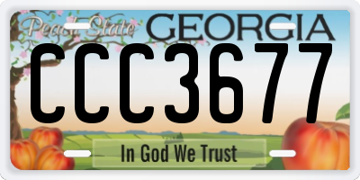 GA license plate CCC3677
