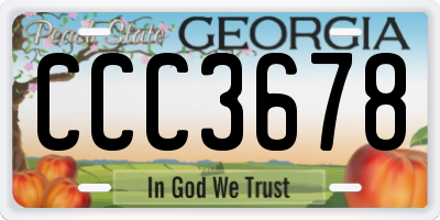 GA license plate CCC3678