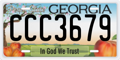 GA license plate CCC3679