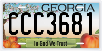 GA license plate CCC3681