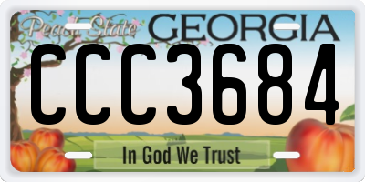 GA license plate CCC3684