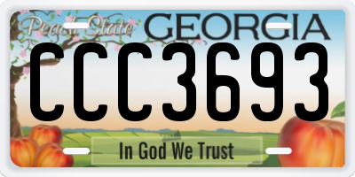 GA license plate CCC3693