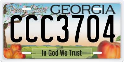 GA license plate CCC3704