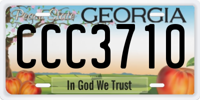 GA license plate CCC3710