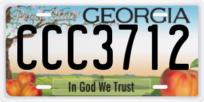GA license plate CCC3712