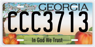 GA license plate CCC3713