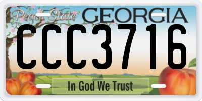 GA license plate CCC3716