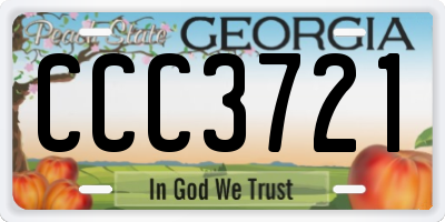 GA license plate CCC3721
