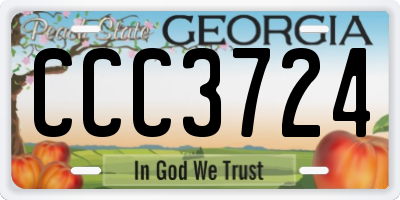 GA license plate CCC3724