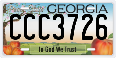 GA license plate CCC3726