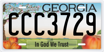 GA license plate CCC3729