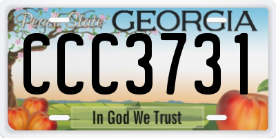 GA license plate CCC3731