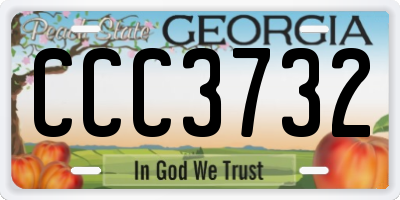 GA license plate CCC3732