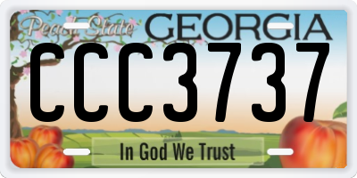 GA license plate CCC3737