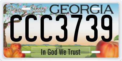 GA license plate CCC3739