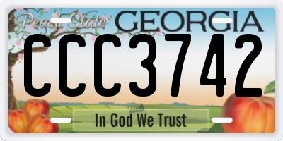 GA license plate CCC3742