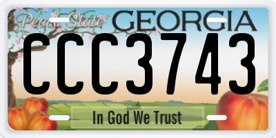 GA license plate CCC3743