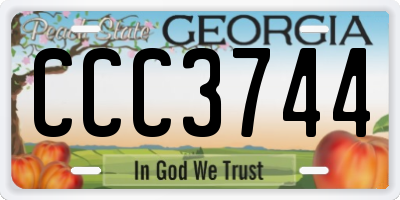 GA license plate CCC3744