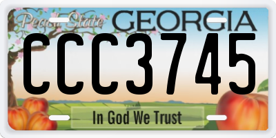 GA license plate CCC3745