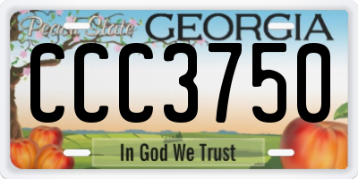 GA license plate CCC3750