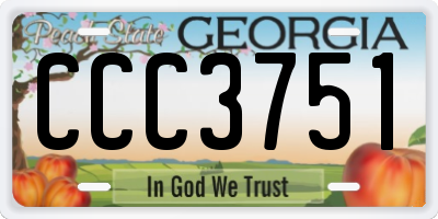 GA license plate CCC3751