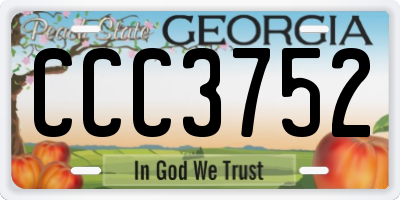 GA license plate CCC3752