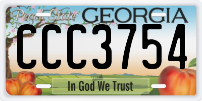 GA license plate CCC3754