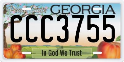 GA license plate CCC3755