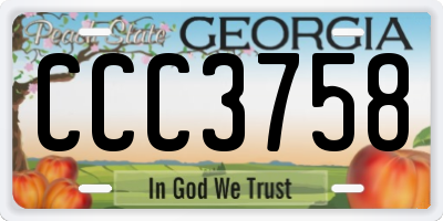 GA license plate CCC3758