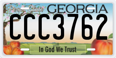 GA license plate CCC3762