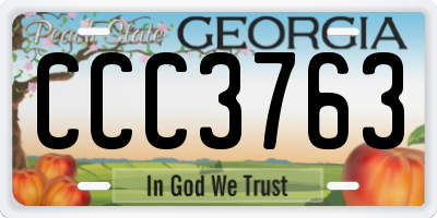 GA license plate CCC3763