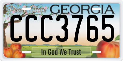 GA license plate CCC3765