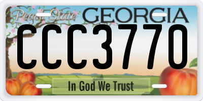 GA license plate CCC3770