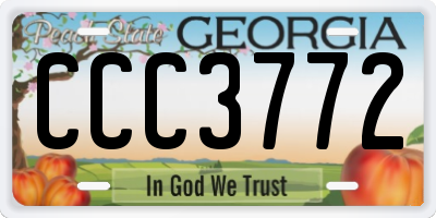 GA license plate CCC3772