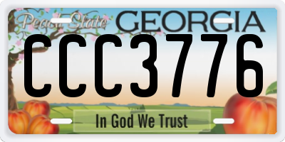 GA license plate CCC3776