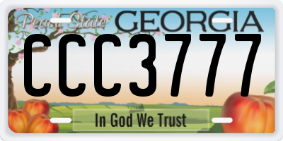 GA license plate CCC3777
