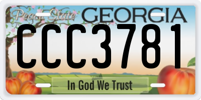 GA license plate CCC3781