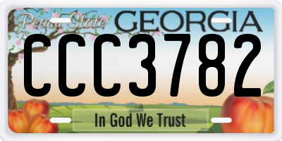 GA license plate CCC3782